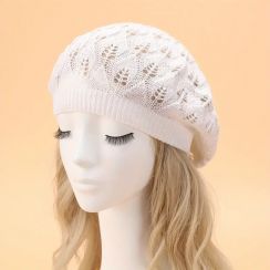 6Pcs Elegant Hollow Crochet Beret for Women