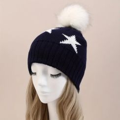 14Pcs Color Block Jacquard Beanie with Pom for Women 