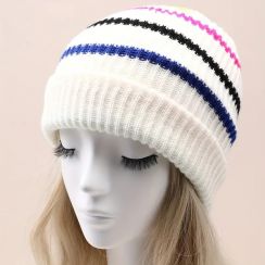 14Pcs Cozy Striped Double Layer Knit Beanie for Women 