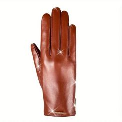 2 Pairs Genuine Leather Gloves for Women Warm Touchscreen Enabled