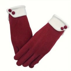 5 Pairs Women Winter Gloves Two Button Cuff Ideal for Outdoor