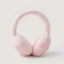 10Pcs Pink Heart Plush Earmuffs for Women 